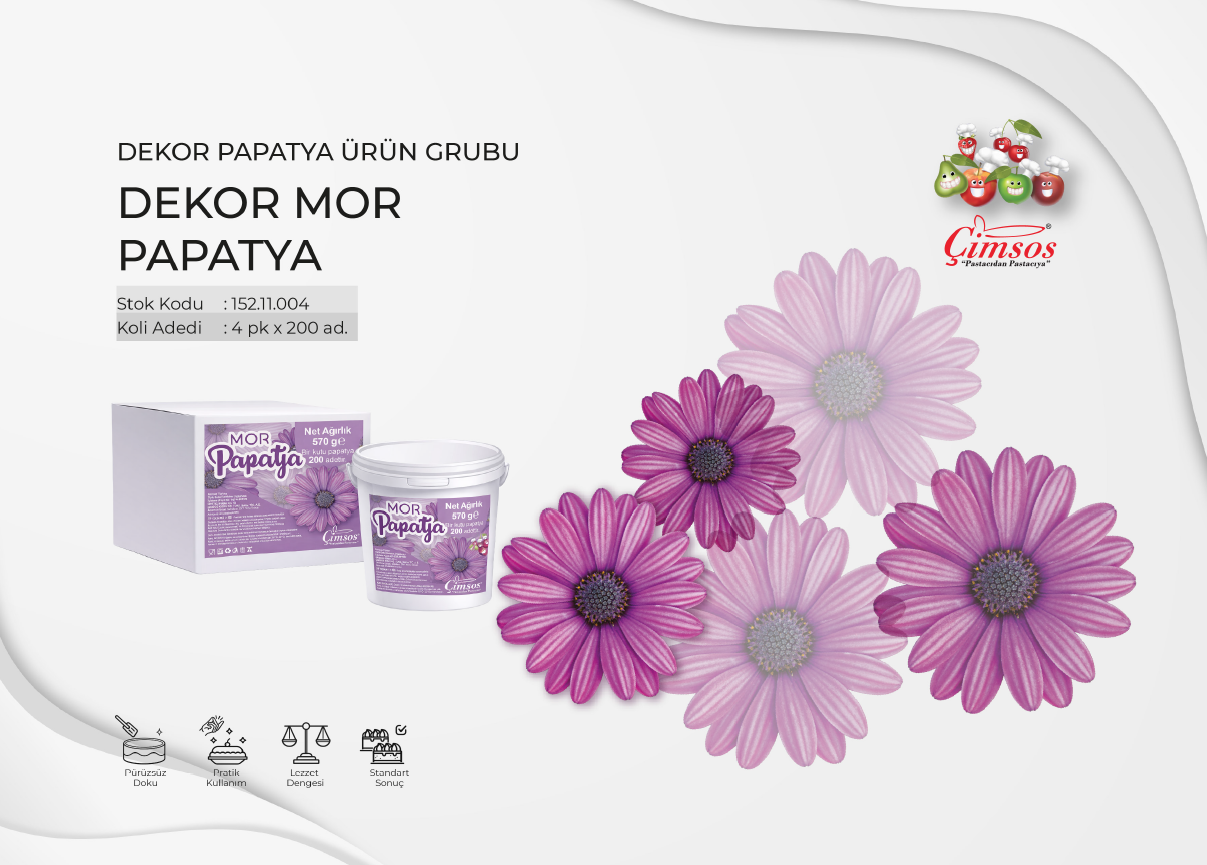 Dekor Mor Papatya 