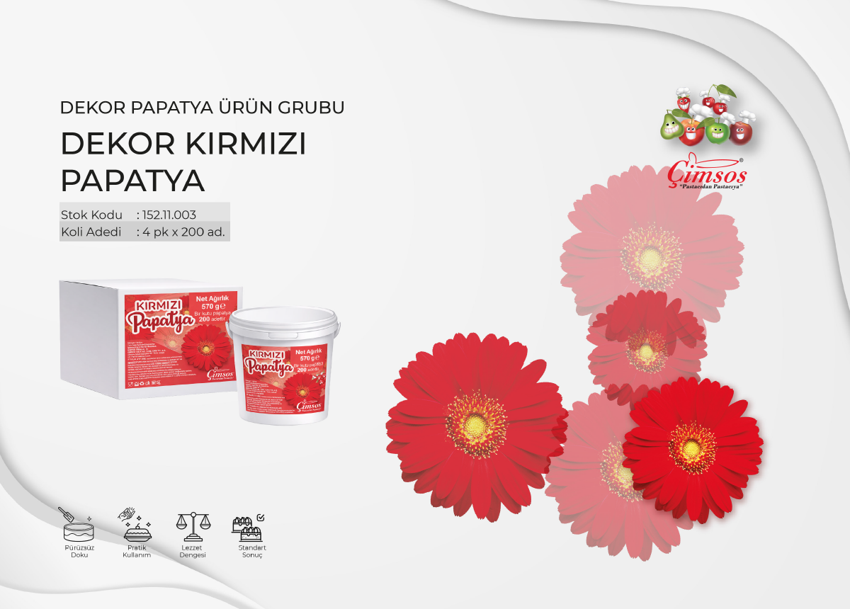 Dekor Kırmızı Papatya 