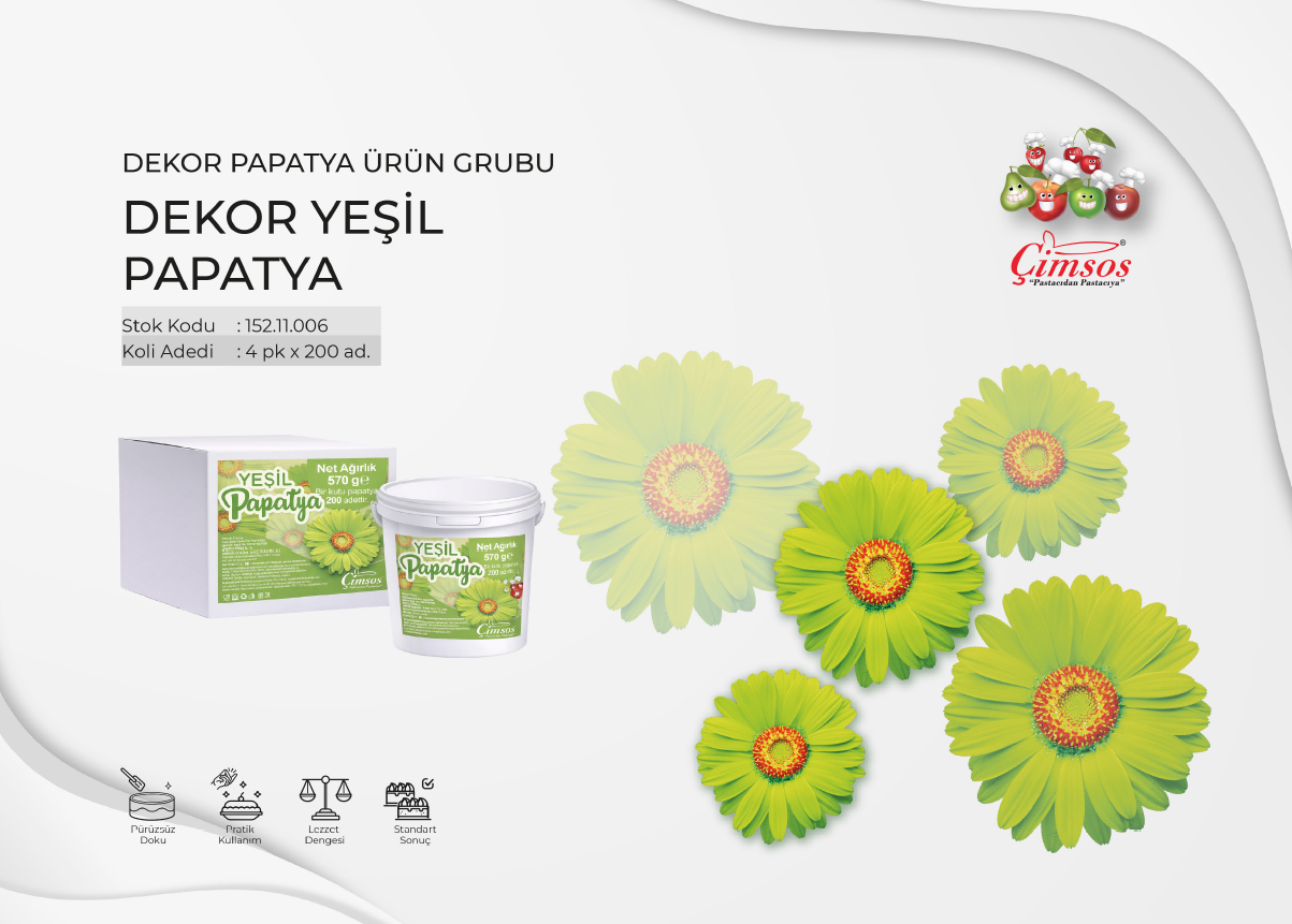 Dekor Yeşil Papatya 